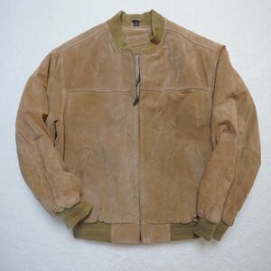 Vintage John Ashford Suede Leather Bomber Jacket - Men Medium
